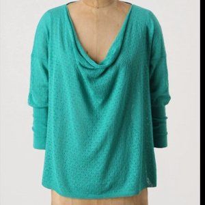 Anthropologie Guinevere turquoise cowl neck sweater